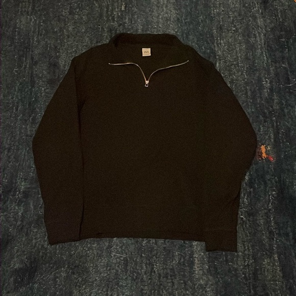 Black Zara Quarterzip Sweater - Picture 1 of 1